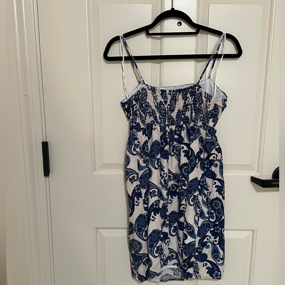 Express Size Small Paisley Pattern Cotton Spaghetti Stap Mini Dress - Picture 2 of 5
